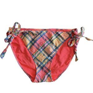 Victoria’s Secret Bombshell Bikini Plaid Pastel Bottoms Size L